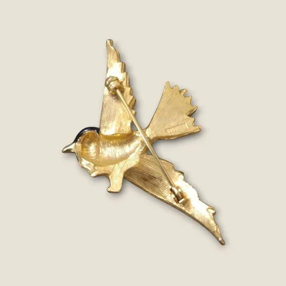 Vintage Sphinx Swallow Birds Rhinestone Brooch - Picture 2 of 3